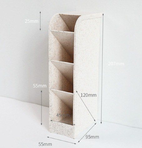 Kệ bút 4 tầng để bàn nhỏ nhắn decor bàn học K114 - Nhỏ, Be