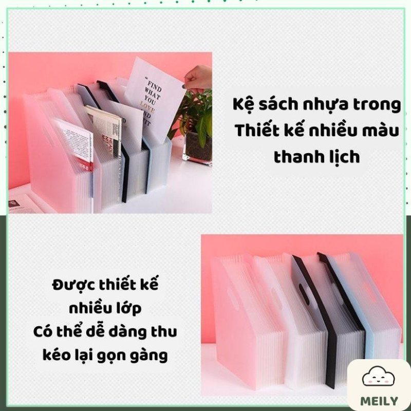 Kệ sách 13 ngăn nhựa tay cầm tiện lợi để bàn K128