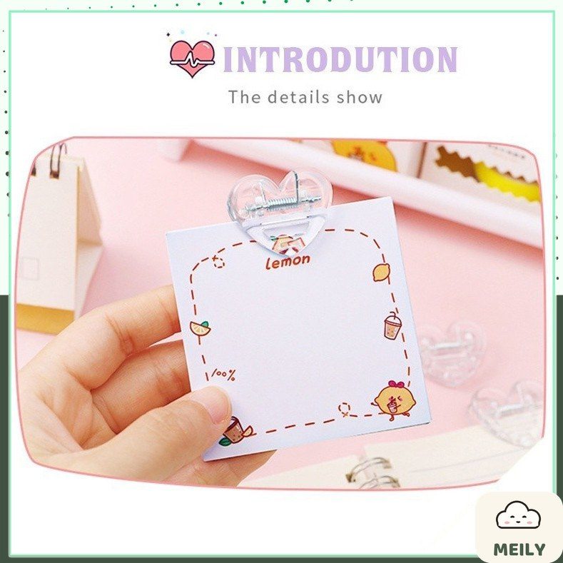 Kẹp giấy mini trong suốt hình trái tim K62