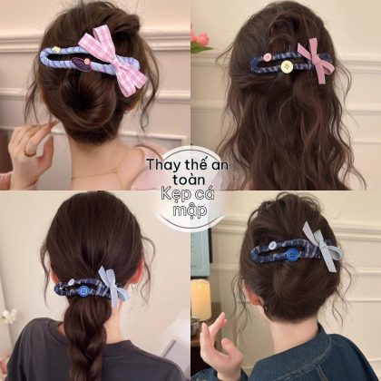 Kẹp Tóc Ngang Cỡ Lớn Đính Búp Bê Gấu Len BL214