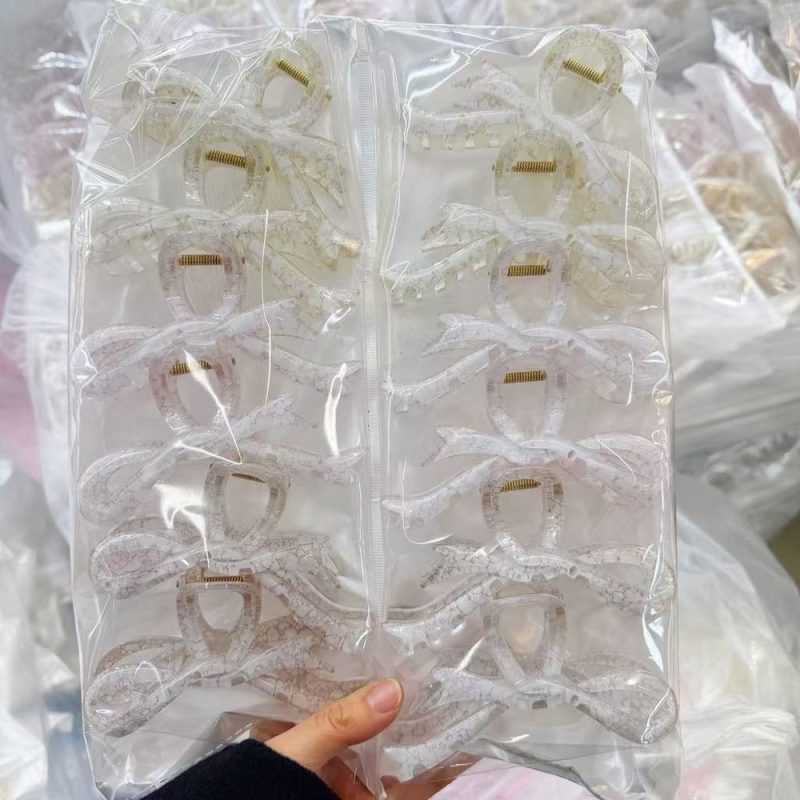 Kẹp Tóc Nơ Nhựa Trong Suốt In Họa Tiết Nơ Xinh Xắn K298