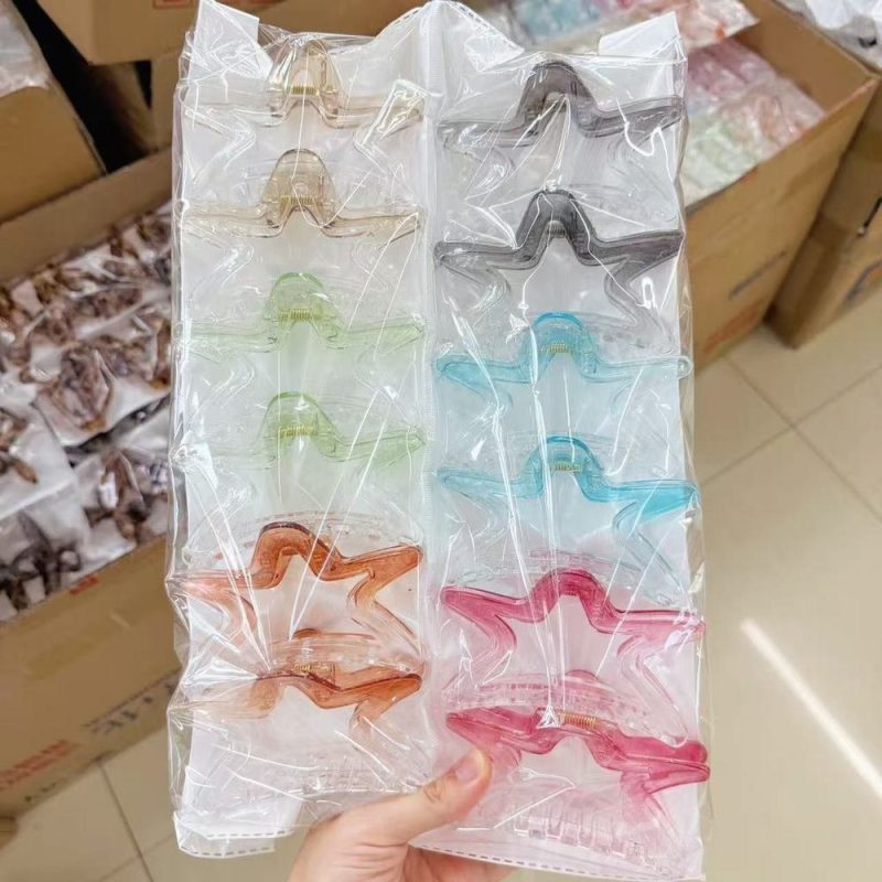 Kẹp Tóc Nơ Nhựa Trong Suốt In Họa Tiết Nơ Xinh Xắn K298
