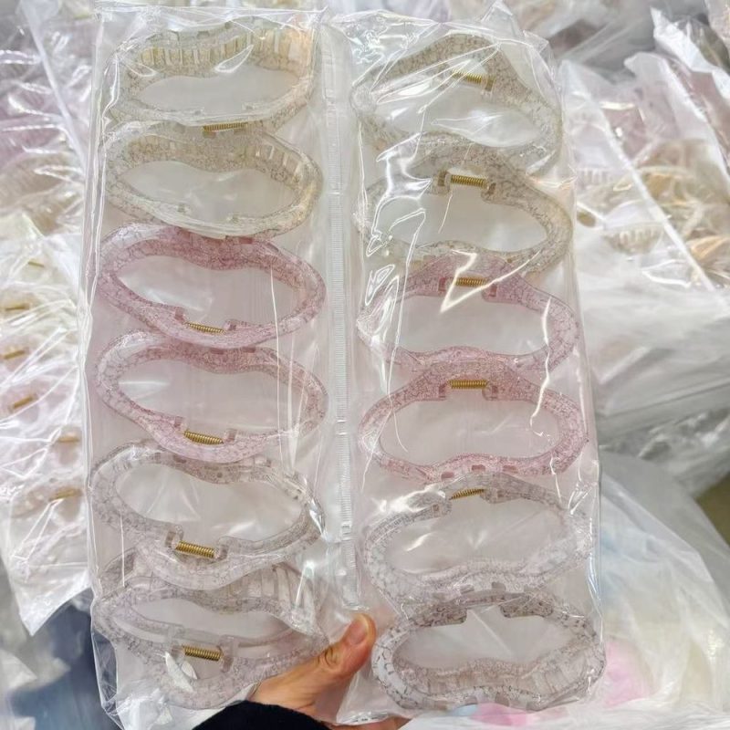 Kẹp Tóc Nơ Nhựa Trong Suốt In Họa Tiết Nơ Xinh Xắn K298