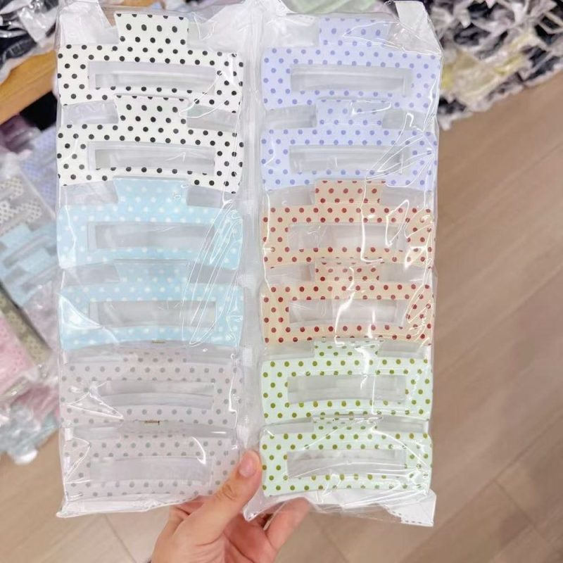 Kẹp Tóc Nơ Nhựa Trong Suốt In Họa Tiết Nơ Xinh Xắn K298