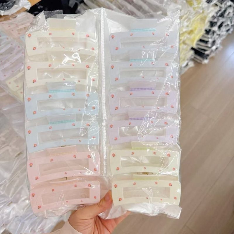 Kẹp Tóc Nơ Nhựa Trong Suốt In Họa Tiết Nơ Xinh Xắn K298 - 15