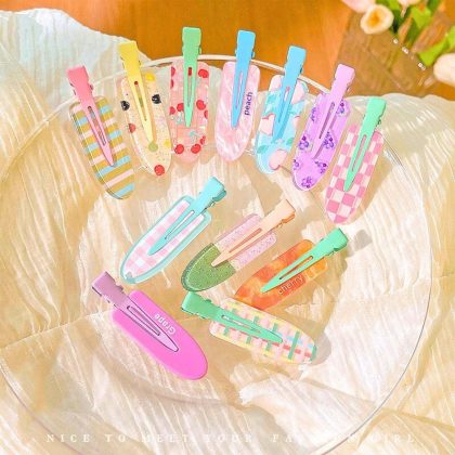 Kẹp tóc set 2 kẹp tóc hàn quốc xinh xắn nhiều màu pastel họa tiết dễ thương bím