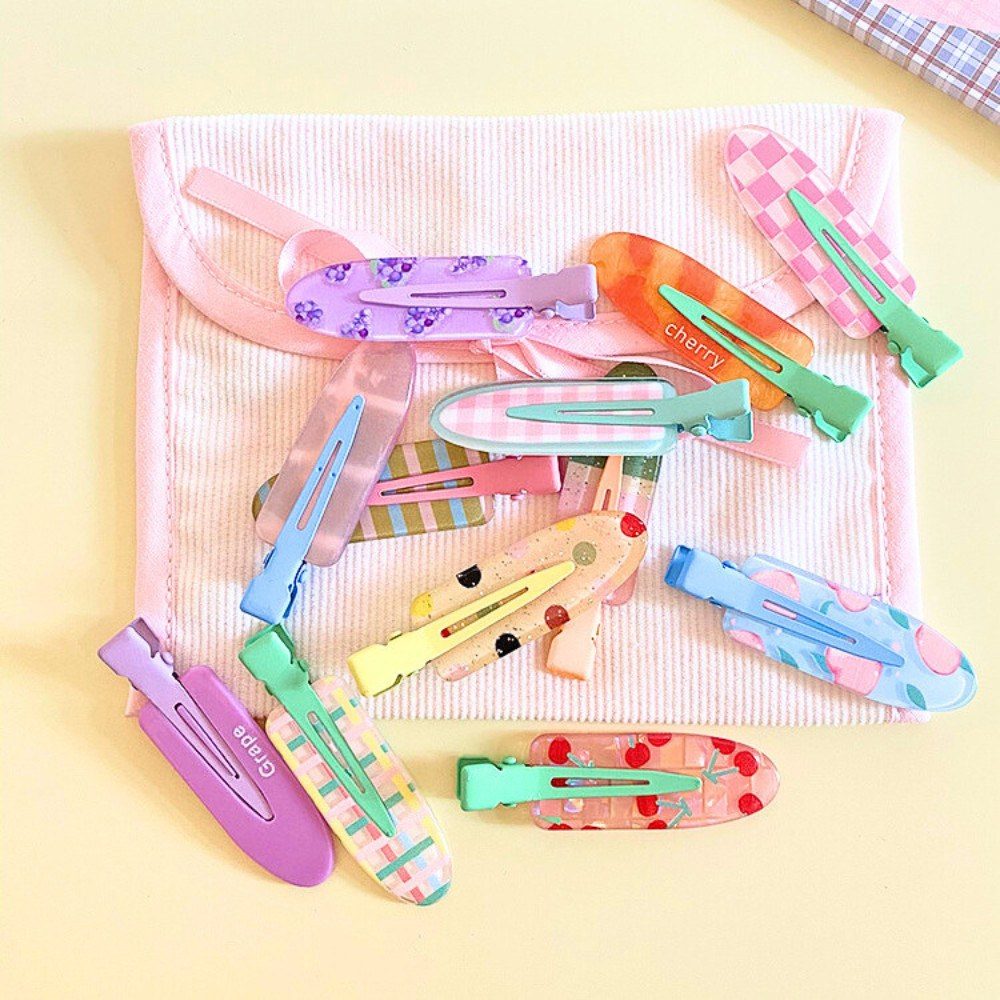 Kẹp tóc set 2 kẹp tóc hàn quốc xinh xắn nhiều màu pastel họa tiết dễ thương bím