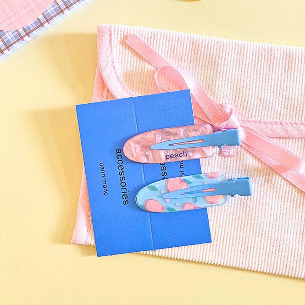 Kẹp tóc set 2 kẹp tóc hàn quốc xinh xắn nhiều màu pastel họa tiết dễ thương bím