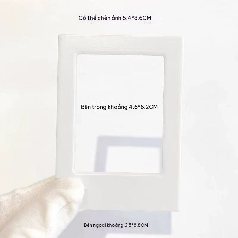 Khung Ảnh Nam Châm BL222 - Trắng xám - 8.8*6.5cm