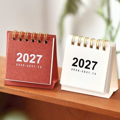 Lịch 2027 màu đẹp mắt dễ thương để bàn ghi chú