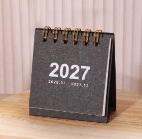 Lịch 2027 màu đẹp mắt dễ thương để bàn ghi chú - đen