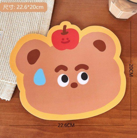 Lót chuột bàn phím mây xanh mặt cười - Gấu cute