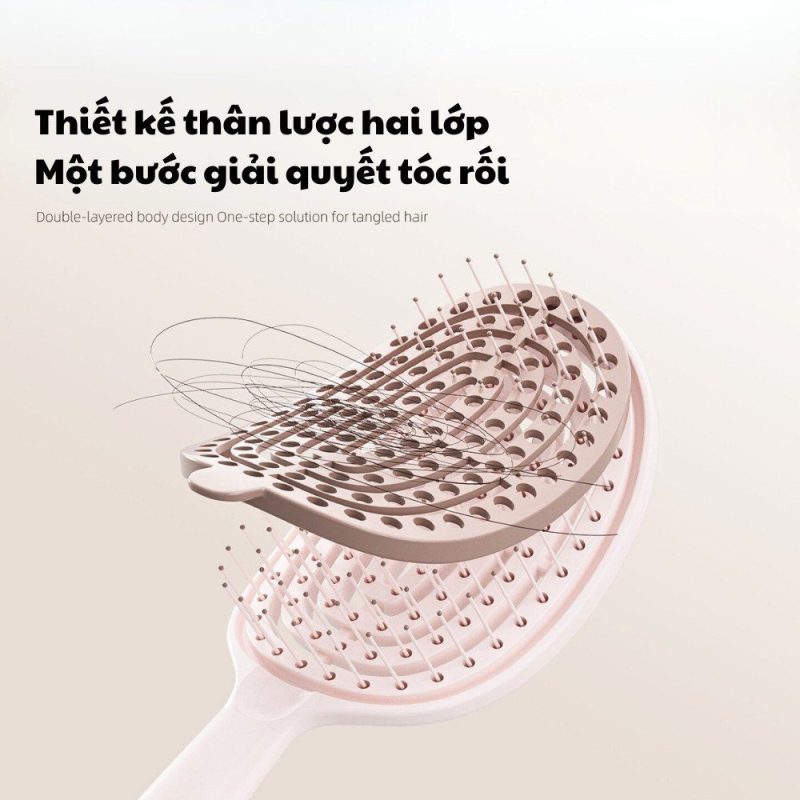 Lược Chải Tóc Xoăn Gỡ Rối Mát Xa Da Đầu