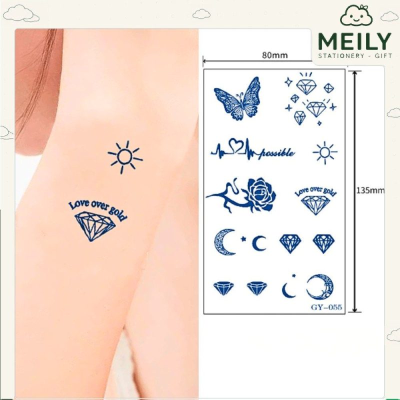 Hình xăm dán mini lâu trôi GY tattoo phong cách unisex