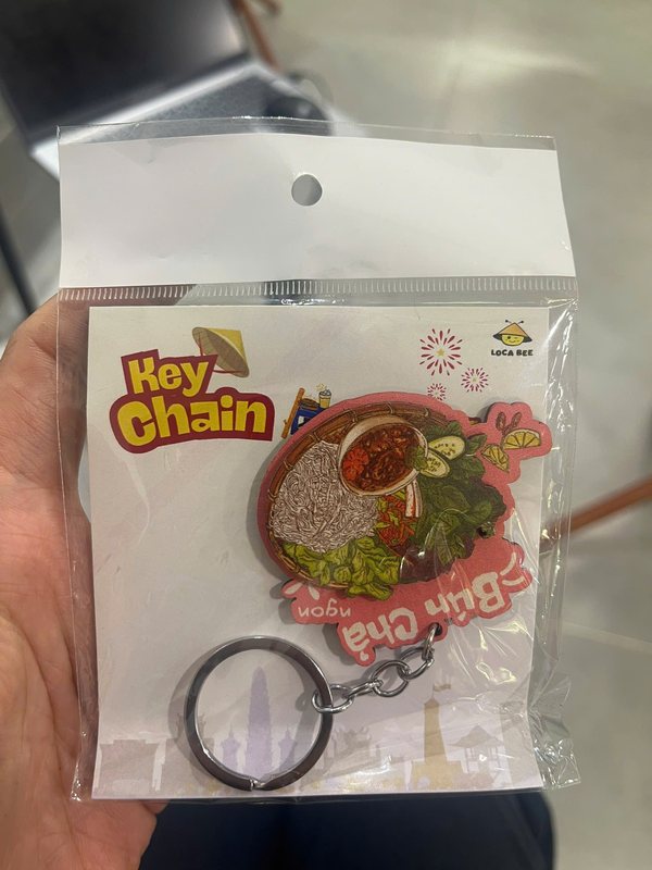 Móc Khóa Ẩm Thực Việt.Móc Khóa Đồ Ăn - móc khóa ẩm thực gỗ BL67- bún chả
