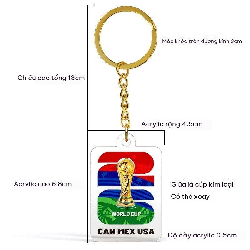 Móc Khóa Cúp Thế Giới 2026 Can Mex Usa BL152