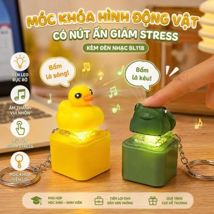 Móc Khóa Đồ Chơi Giảm Áp Lực Có Đèn Và Nhạc Treo Túi Xách BL118