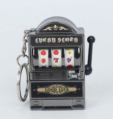 Móc Khóa Máy Quay Slot Machine Lucky Sloth BL231 - Mạ Kim Loại - Khuy tròn