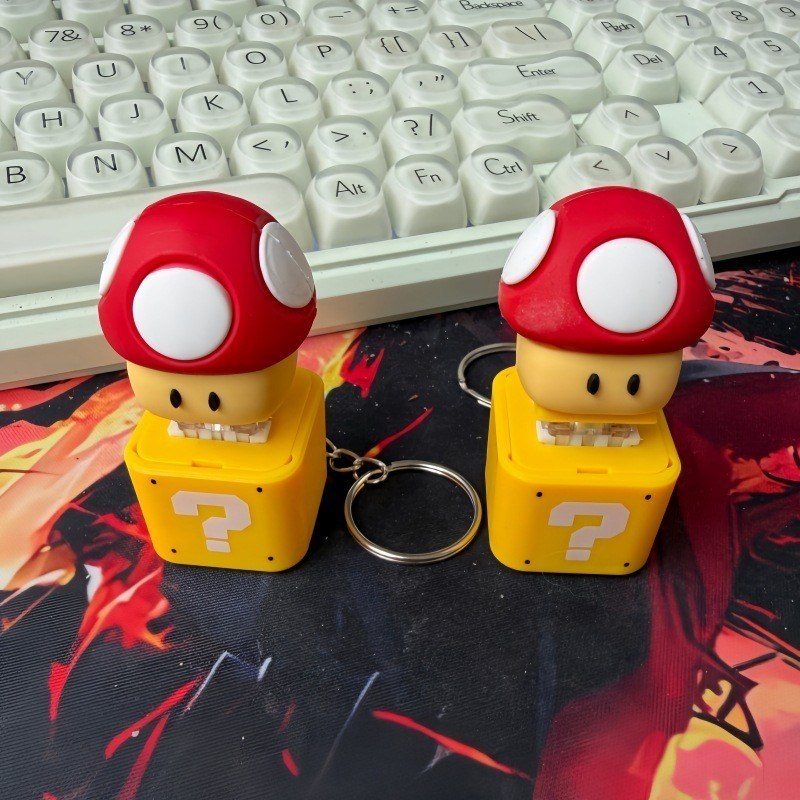 Móc Khóa Phím Cơ Nấm Mario Dễ Thương BL210