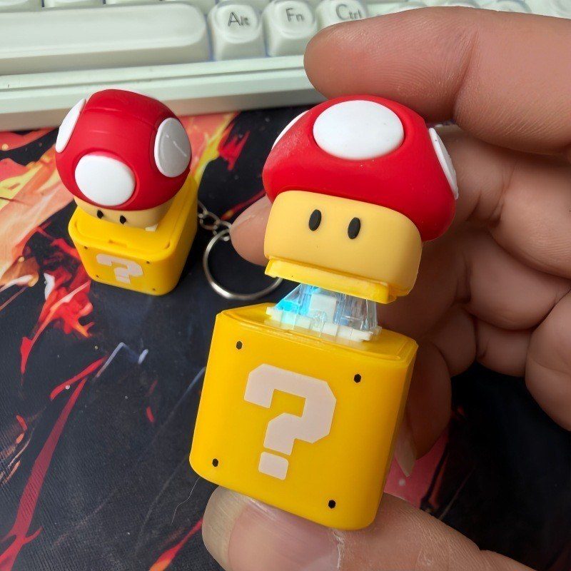 Móc Khóa Phím Cơ Nấm Mario Dễ Thương BL210