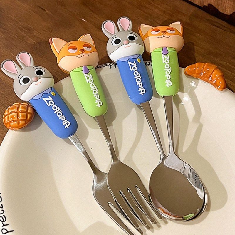 Muỗng nĩa Disney inox 304 hoạt hình cho bé ăn cơm, cháo BL102