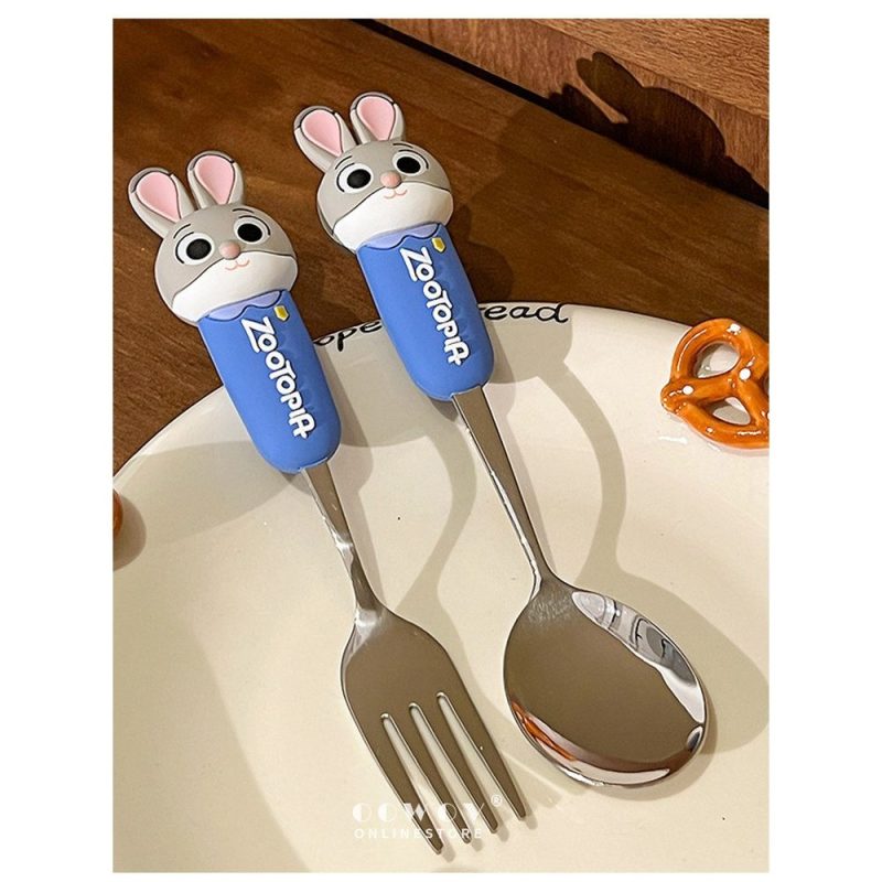 Muỗng nĩa Disney inox 304 hoạt hình cho bé ăn cơm, cháo BL102