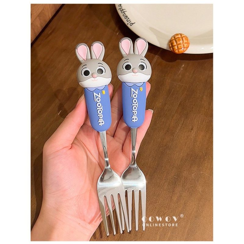 Muỗng nĩa Disney inox 304 hoạt hình cho bé ăn cơm, cháo BL102