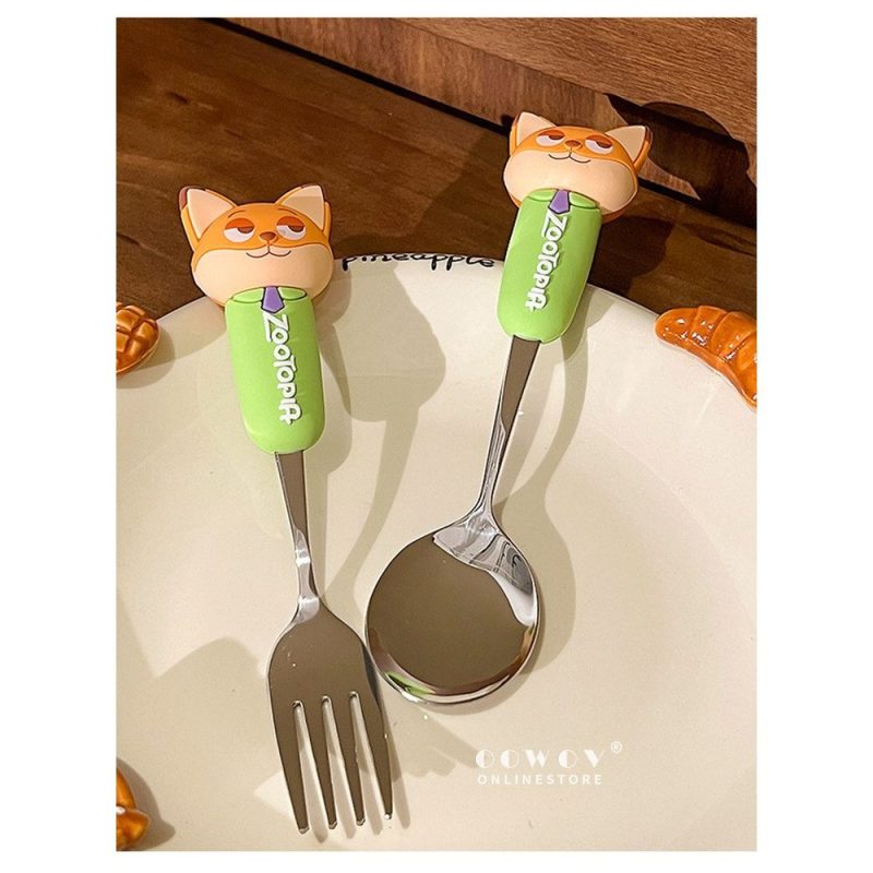 Muỗng nĩa Disney inox 304 hoạt hình cho bé ăn cơm, cháo BL102