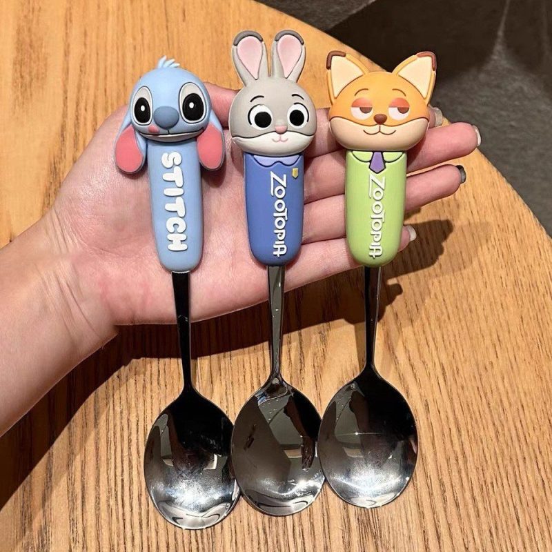 Muỗng nĩa Disney inox 304 hoạt hình cho bé ăn cơm, cháo BL102