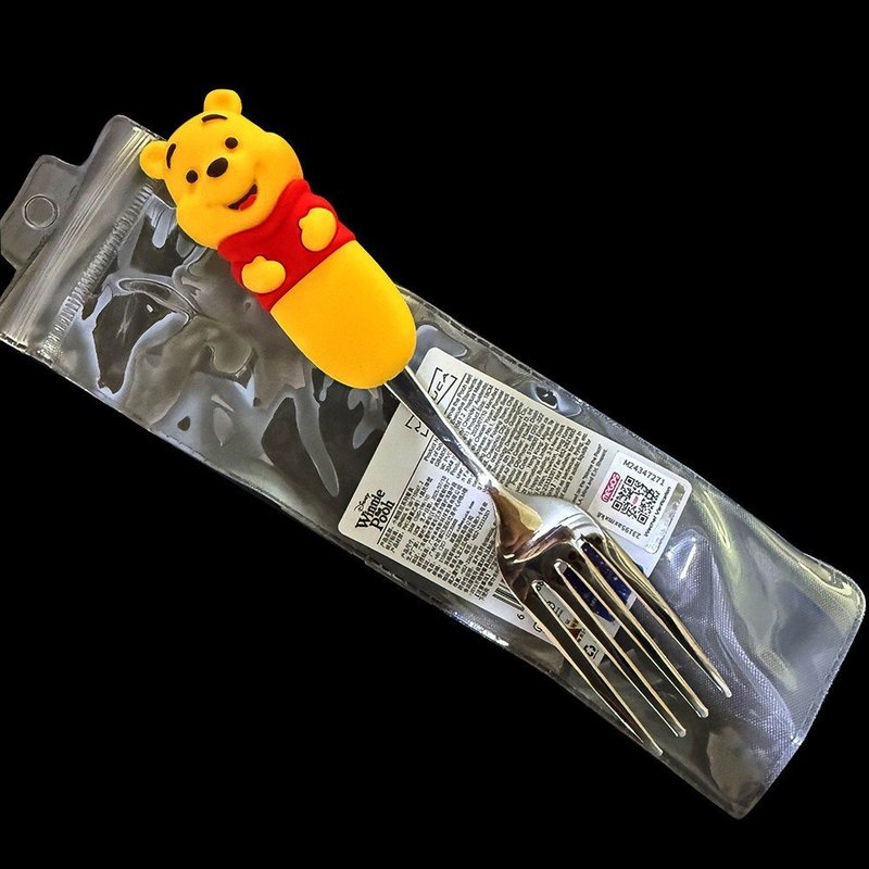 Muỗng nĩa Disney inox 304 hoạt hình cho bé ăn cơm, cháo BL102 - dĩa gấu pooh