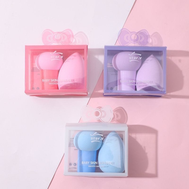 Mút Tán Nền Trang Điểm Siêu Mềm Hộp 2 Bông Trứng Dặm Cushion BB Cream