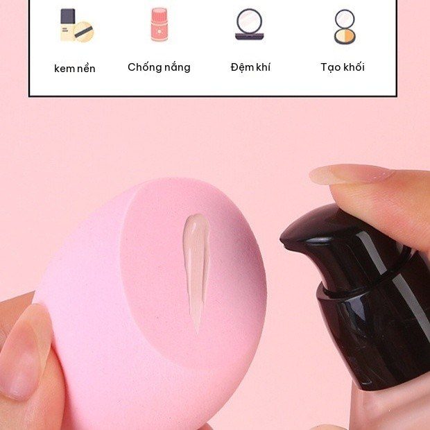 Mút Tán Nền Trang Điểm Siêu Mềm Hộp 2 Bông Trứng Dặm Cushion BB Cream