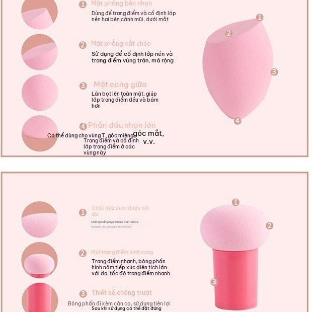 Mút Tán Nền Trang Điểm Siêu Mềm Hộp 2 Bông Trứng Dặm Cushion BB Cream