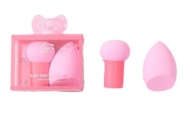 Mút Tán Nền Trang Điểm Siêu Mềm Hộp 2 Bông Trứng Dặm Cushion BB Cream - Màu hồng