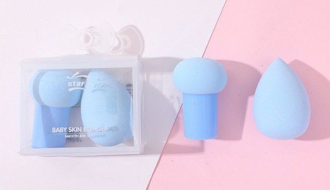 Mút Tán Nền Trang Điểm Siêu Mềm Hộp 2 Bông Trứng Dặm Cushion BB Cream - Màu xanh