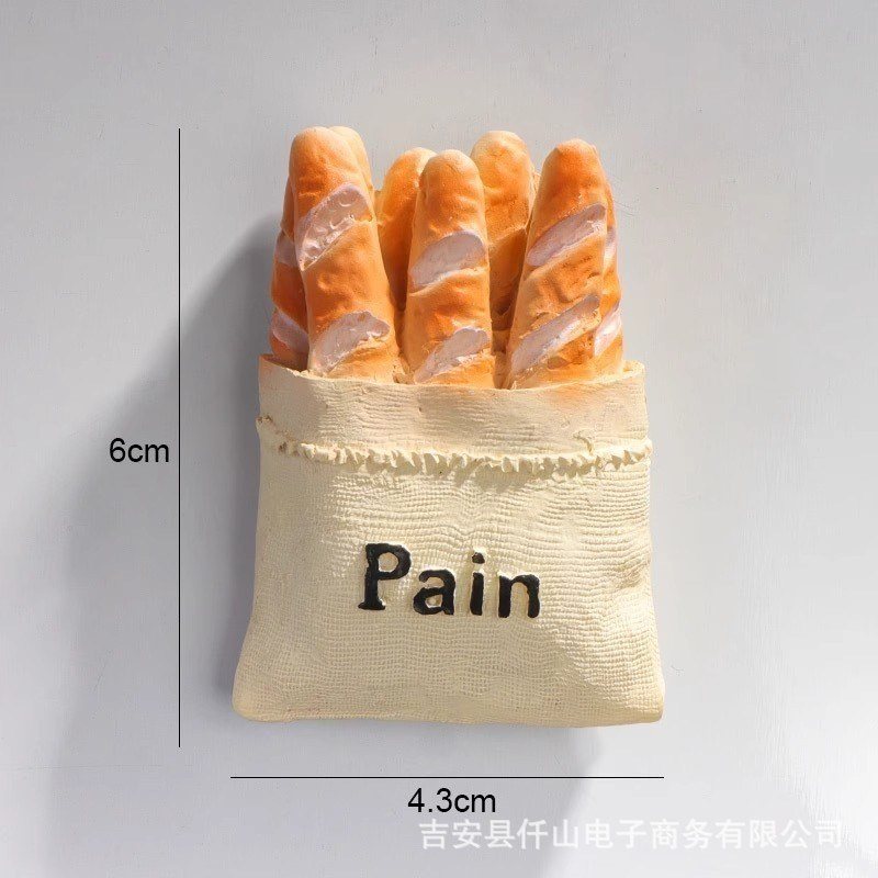 Nam châm dính tủ lạnh đồ ăn 3D BL174 - Túi Bánh Mì