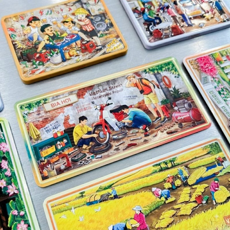 Nam châm kim loại địa danh Việt Nam quà lưu niệm du khách