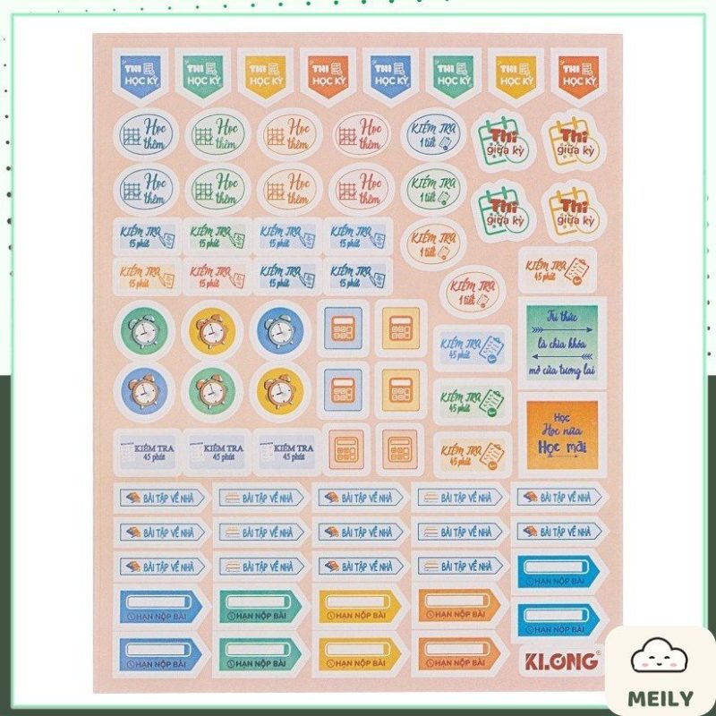 Nhãn dán sticker Klong tab phân trang, note học tập
