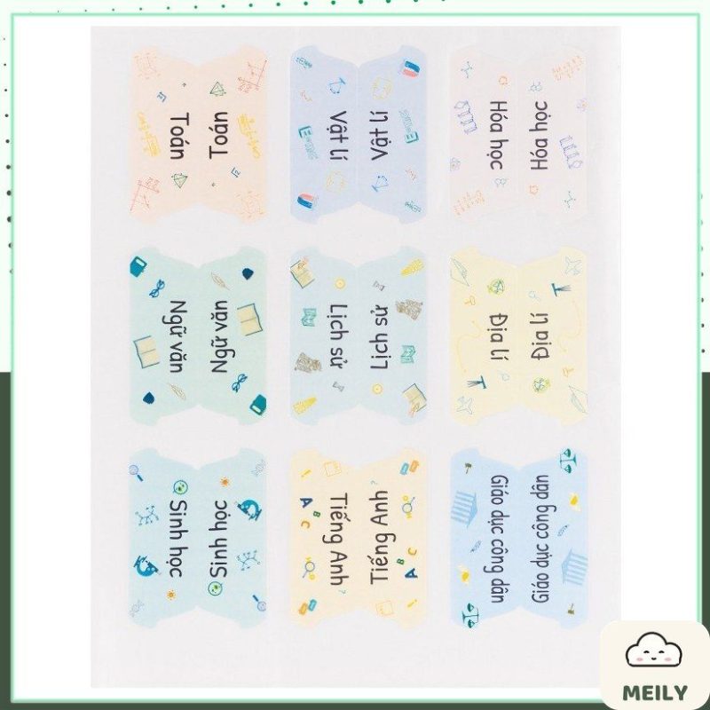 Nhãn dán sticker Klong tab phân trang, note học tập