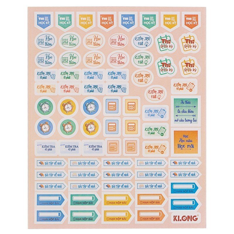 Nhãn dán sticker Klong tab phân trang, note học tập - Studys Sticker Klong MS720-200 [KM]-NN