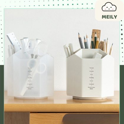 Ống bút, Hộp đựng bút nhựa xoay 360 độ 5 ngăn khoa học độc đáo K147