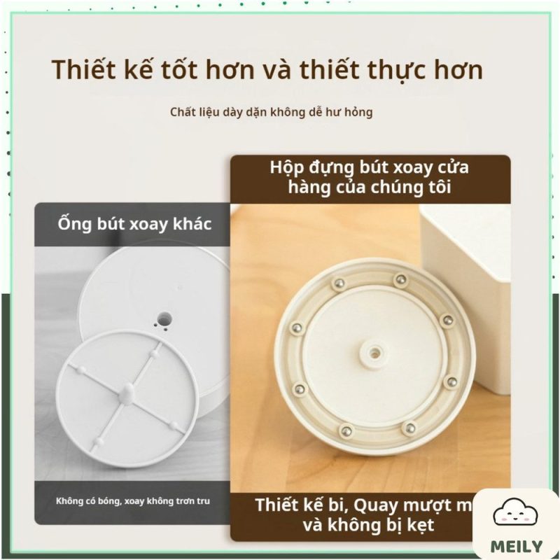Ống bút, Hộp đựng bút nhựa xoay 360 độ 5 ngăn khoa học độc đáo K147