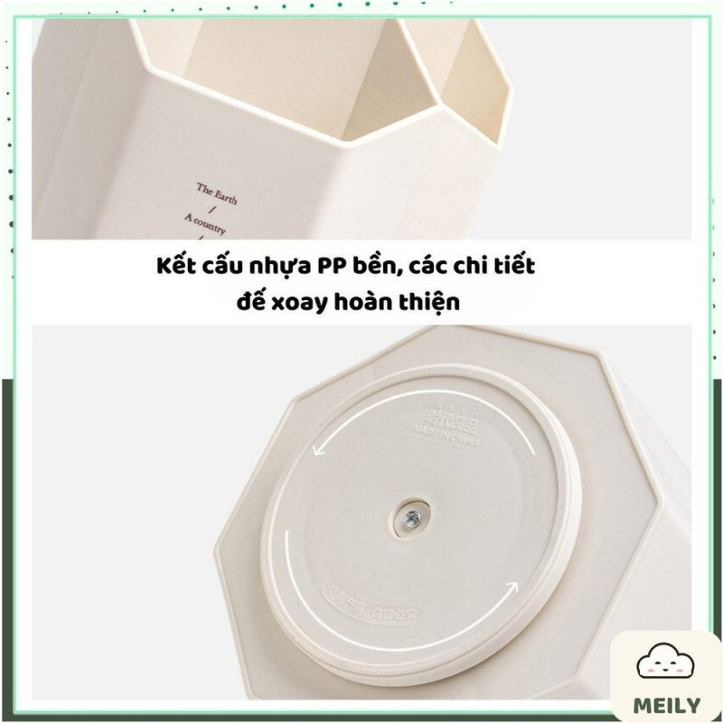 Ống bút, Hộp đựng bút nhựa xoay 360 độ 5 ngăn khoa học độc đáo K147