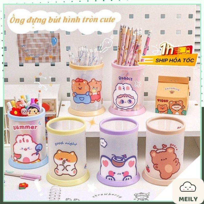 Ống cắm bút hình trụ cute K64