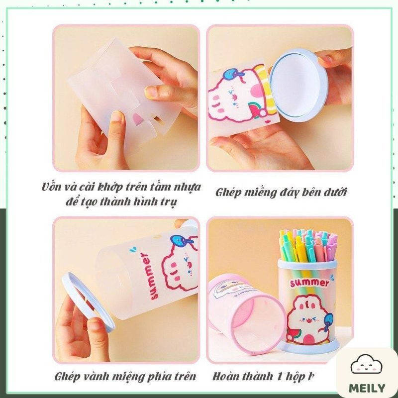Ống cắm bút hình trụ cute K64
