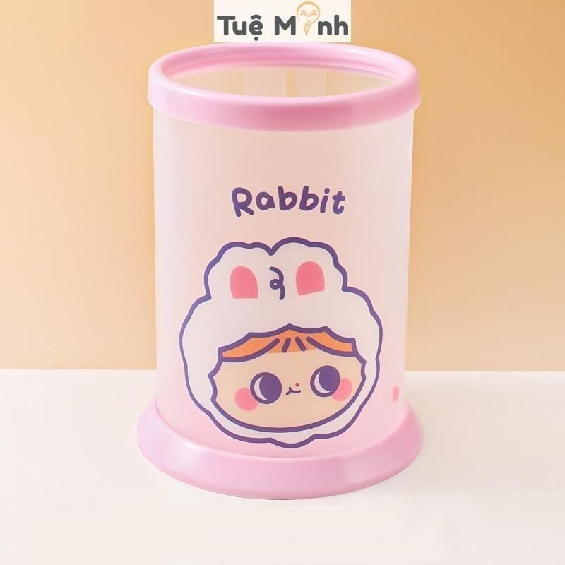 Ống cắm bút hình trụ cute K64 - Rabbit
