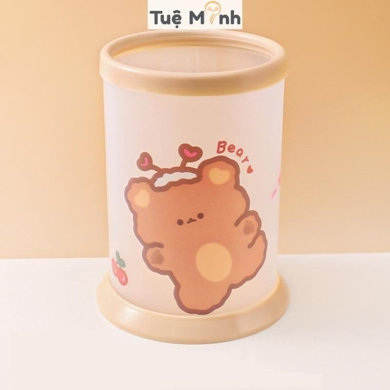 Ống cắm bút hình trụ cute K64 - Bear