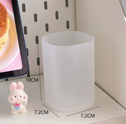 Ống cắm bút hình trụ cute K64 - Hộp bút trụ tròn nhựa trong mờ K144