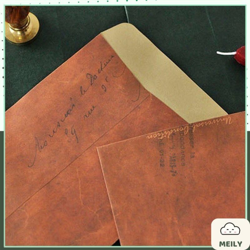 Phong bì thư cổ điển màu da bò retro 11x16cm đựng thiệp TH19