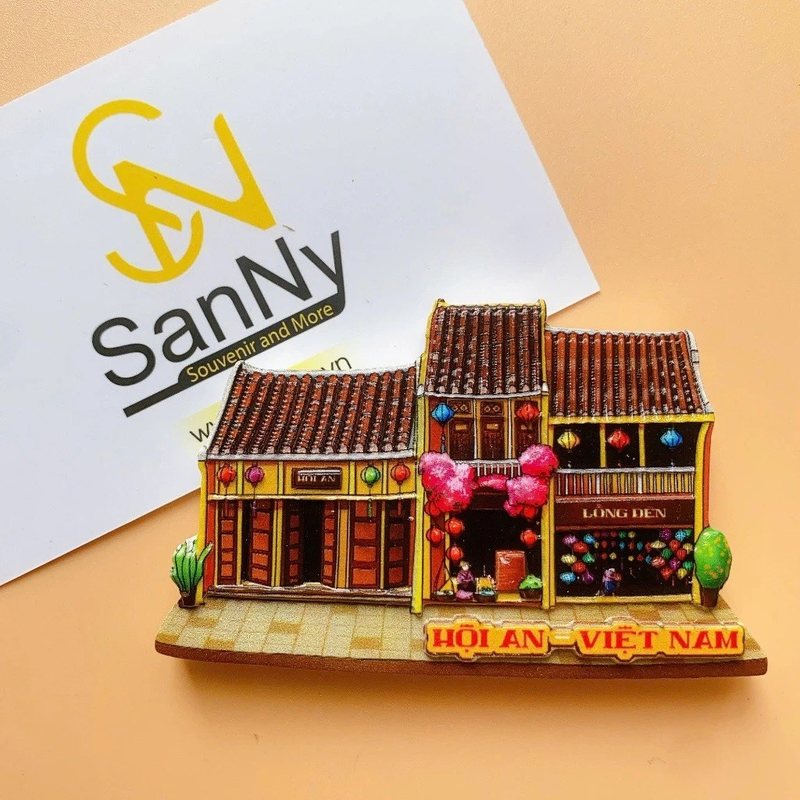 Quà tặng lưu niệm Sanny Souvenir - Nam châm tủ lạnh địa danh Việt Nam - Nam châm nhựa in 3D Nhà Hội An